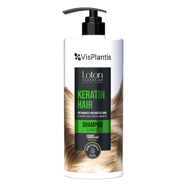 Vis Plantis Loton Keratin Strengthening Shampoo for Damaged and Brittle Hair 1000ml Best Before 31.12.25