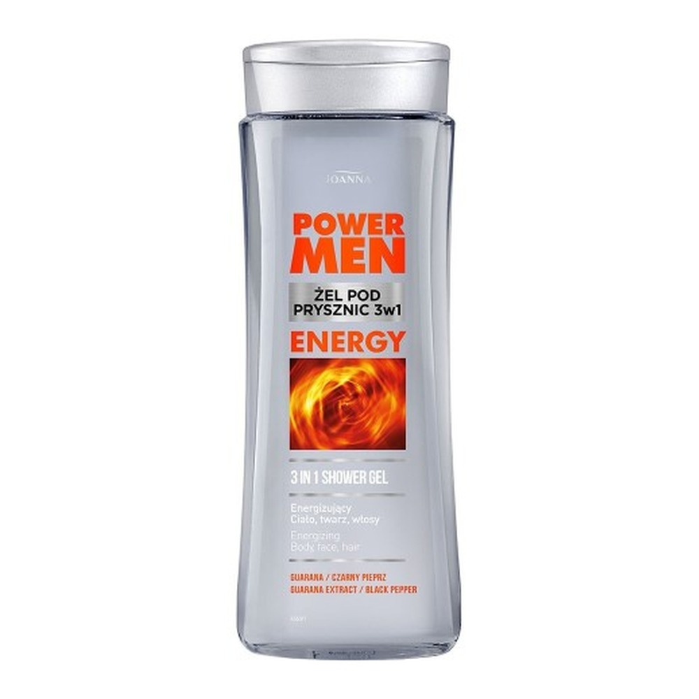 Joanna Power Men 3in1 Energizing Shower Gel Black Pepper and Guarana 300ml