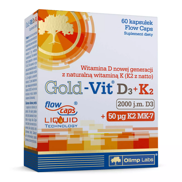 Olimp Gold-Vit D3+K2 2000 IU for Supporting Immune System Healthy Bones and Teeth 60 Capsules