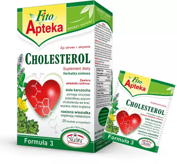 Malwa Fito Apteka Cholesterol Herbal Tea with Artichoke and Evening Primrose Seeds 20x2g