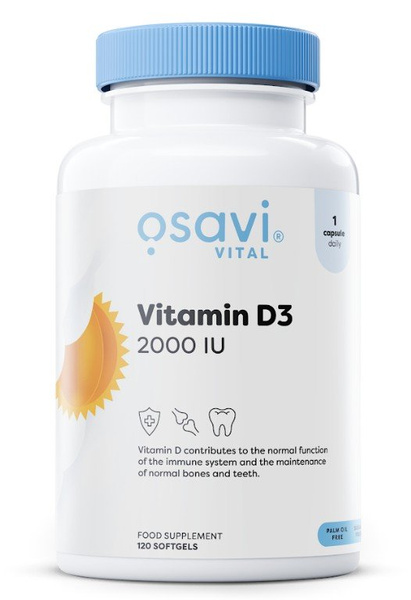 Osavi Vitamin D3 2000 IU for Immunity and Healthy Bones 120 Softgels