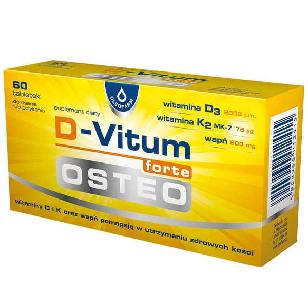 D-Vitum Forte Osteo Helps Maintain Healthy Bones 60 Tablets
