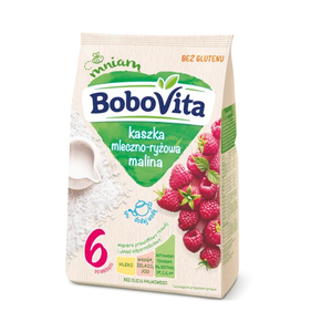 BoboVita Gluten-Free Milk and Rice Porridge with Raspberry Flavor for Babies after 6 Months 230g