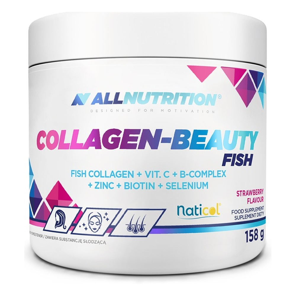 Allnutrition Collagen-Beauty Fish Marine Collagen Peptides with Vitamin and Mineral Complex Strawberry 158g