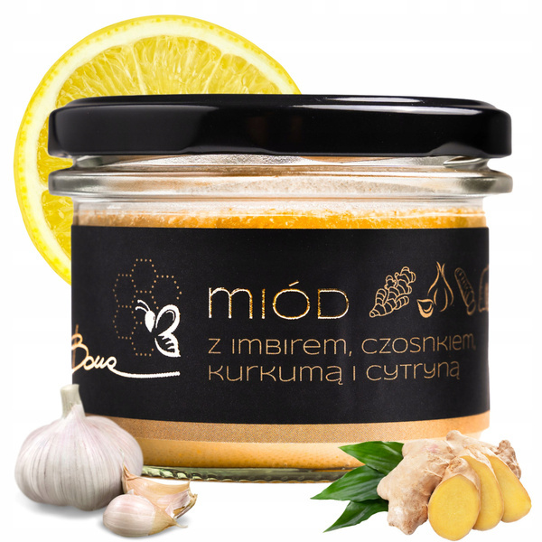 Bona Honey with Ginger Lemon Turmeric Garlic Natural Delicious Flavor 245g