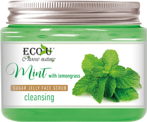 EcoU Mint Lemongrass Sugar Jelly Face Scrub Cleansing 140g