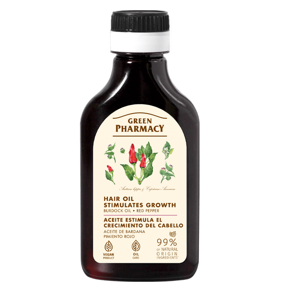 Green Pharmacy Stimulating Burdock Oil with Red Pepper Stimulates Hair Growth 100ml