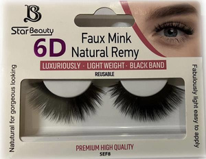Star Beauty Professional Natural Remy Hair Eyelashes 6D Full Volume and Soft Reusable SEF08