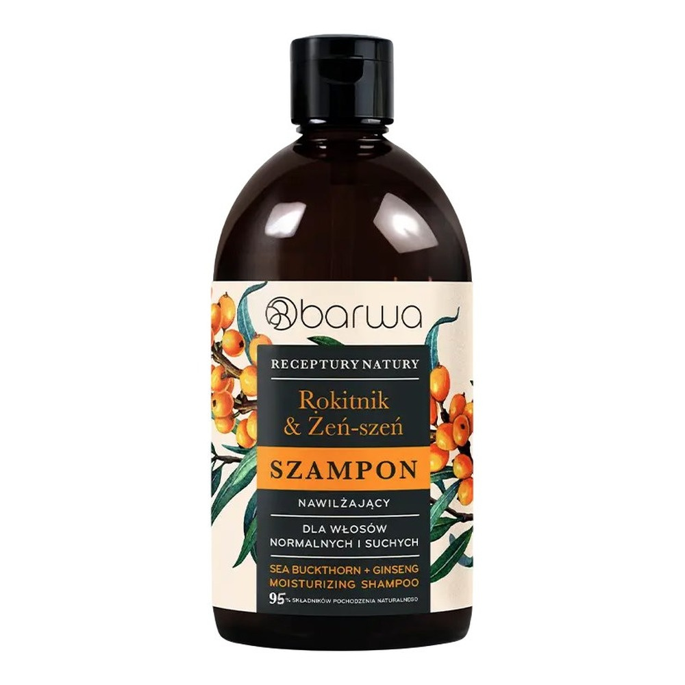 Barwa Recipes of Nature Moisturizing Shampoo Sea Buckthorn Ginseng for Normal to Dry Hair 380ml