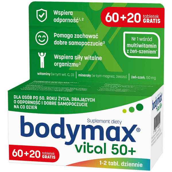 Bodymax 50+ Vital Immunity and Well-Being 60+ 20 Tablets