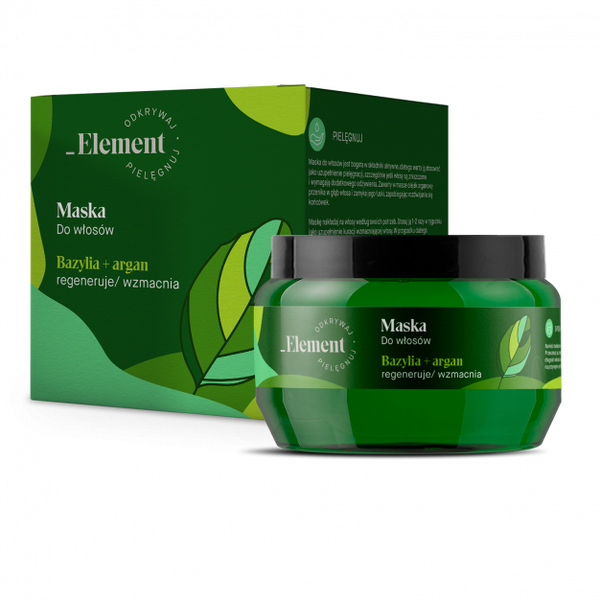 Basil Element Strengthening Anti-Hair Loss Mask Basil + Argan Extracts 200ml Best Before 05.10.25