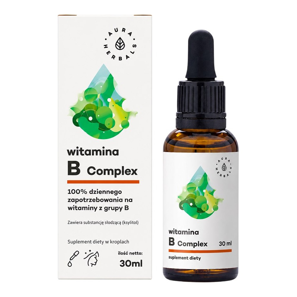 AURA HERBALS Vitamin B Complex 8 B Vitamins Mint Drops 30ml