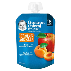 Gerber Apricot Apple Dessert for Babies after 6 Months of Life 80g