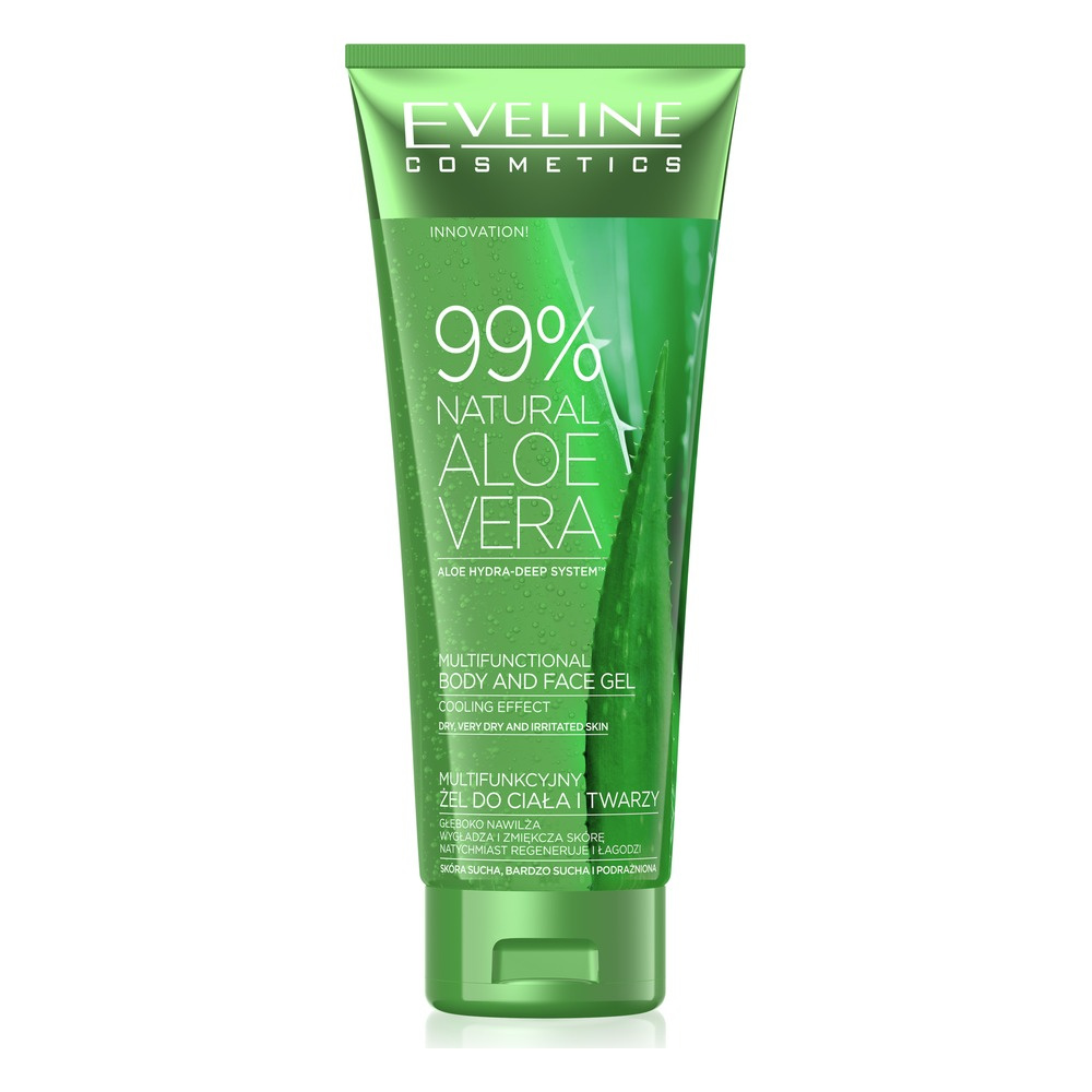 Eveline Aloe Vera Multifunctional Body and Face Aloe Gel 99% Cooling Efect 250 ml