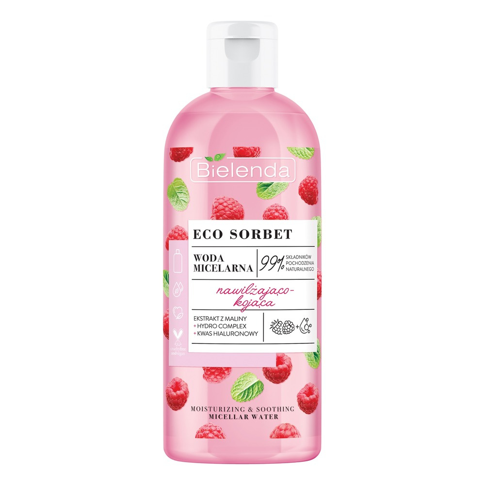 Bielenda Eco Sorbet Raspberry Moisturizing and Soothing Micellar Water 500ml
