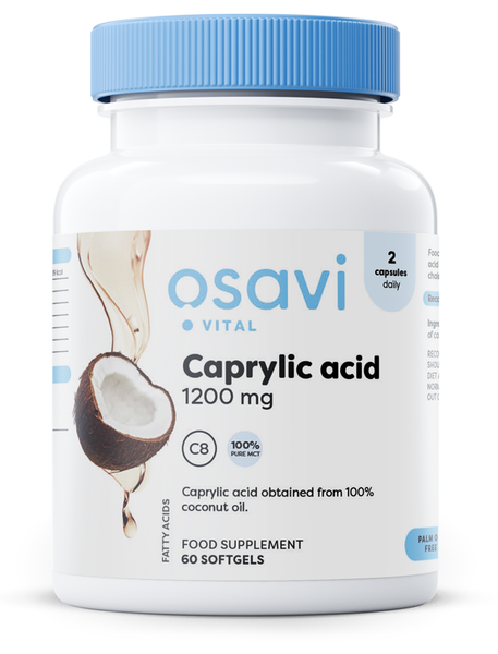 Osavi Caprylic Acid 1200mg for Microbiological Balance Support 60 Softgels