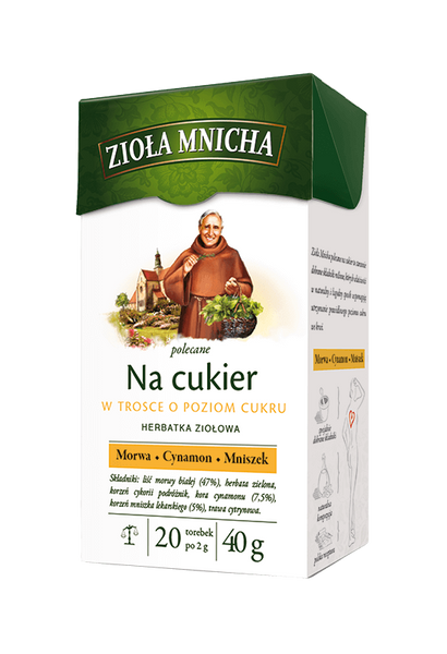 Monastic Herbs Tea for Blood Sugar Level with Mulberry Cinnamon and Dandelion 20x2g