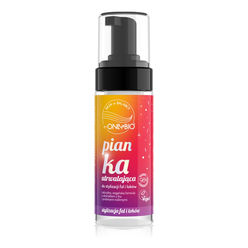 OnlyBio Hair in Balance Fixing Foam for Styling Waves and Curls with Flax Extract Vegan 150ml