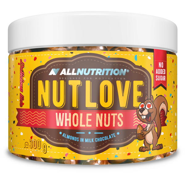 Allnutrition NutLove Whole Nuts Almonds in Milk Chocolate with no Added Sugar 300g