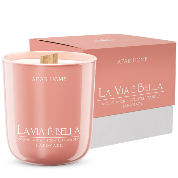 Apar Home La Via E Bella Soy Scented Candle in Glass 1 Piece