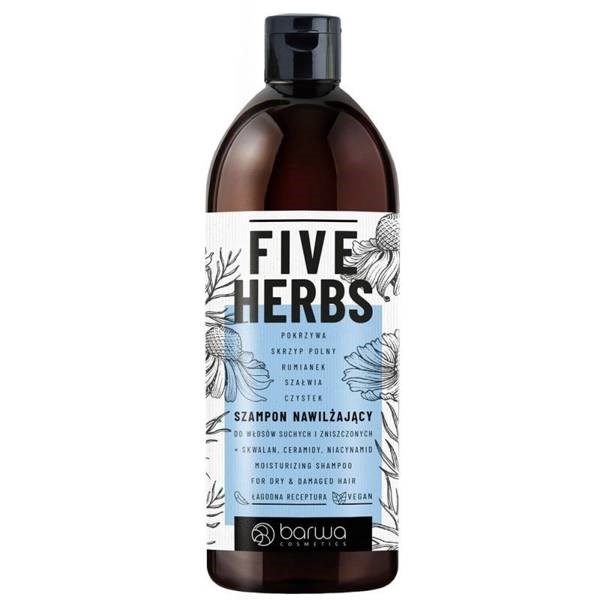 Barwa Five Herbs Moisturizing Shampoo for Dry and Damaged Hair 480ml