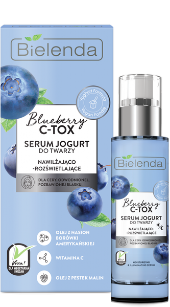 Bielenda Blueberry C Tox Serum Moisturizing Brightening Yogurt Iluminating 30g