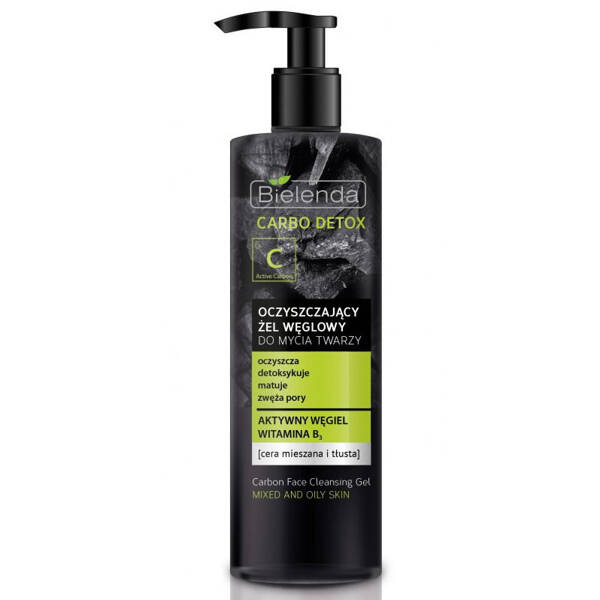 Bielenda Carbo Detox Charcoal Purifying Cleansing Gel for Oily and Combination Skin 195g