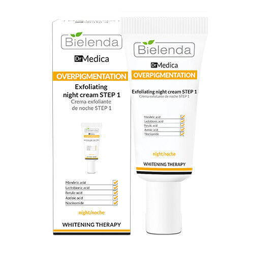 Bielenda Dr Medica Overpigmentation Exfoliating Night Cream STEP 1 with Mandelic Ferulic & Azelaic Acid 30ml