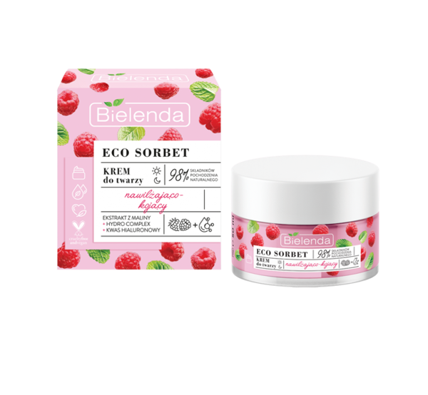 Bielenda Eco Sorbet Raspberry Moisturizing and Soothing Face Cream 50ml