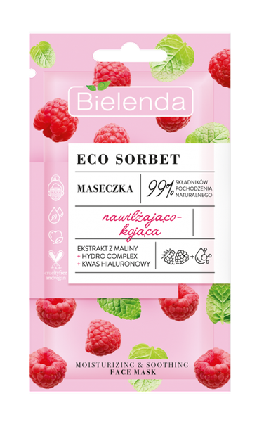 Bielenda Eco Sorbet Raspberry Natural Moisturizing and Soothing Face Mask 8g