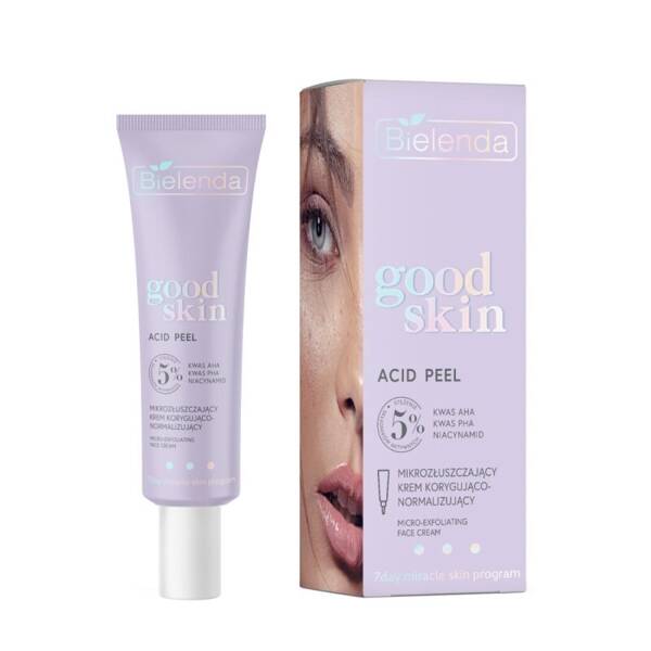 Bielenda Good Skin Acid Peel Correcting and Normalizing Micro-Exfoliating Cream with AHA PHA and Niacinamide 50ml