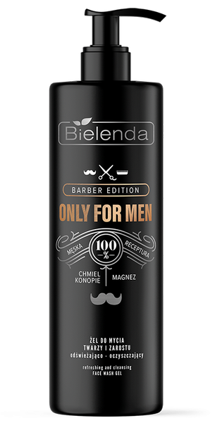 Bielenda Only for Men Barber Edition Facial and Beard Wash Gel Refreshing and Cleansing 190g