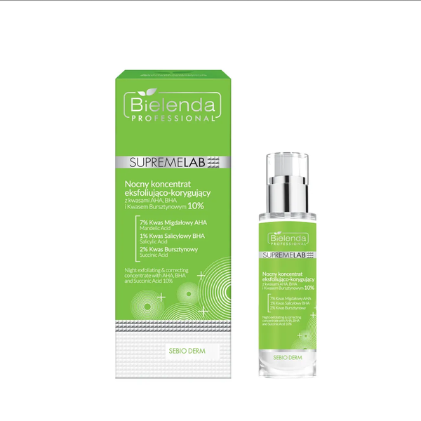 Bielenda Professional SupremeLab Sebio Derm Night-Time Exfoliating and Corrective Concentrate 30ml Best Before 31.10.24