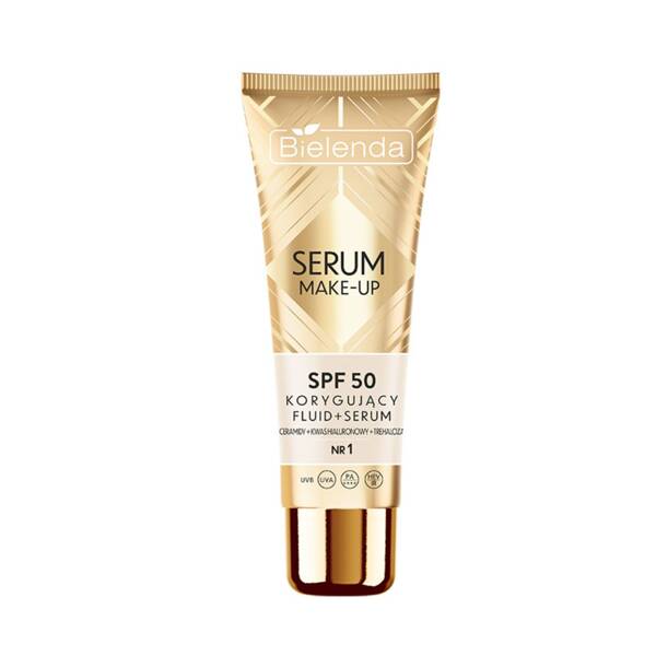 Bielenda Serum Make-Up Correcting Fluid+Serum SPF50 for all Skin Types No. 1 Light Beige 30g