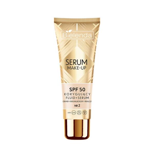Bielenda Serum Make-Up Correcting Fluid + Serum SPF50 for all Skin Types No. 2 Natural Beige 30g
