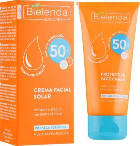 Bielenda Sun Care Protective Face Cream for Dry and Sensitive Skin SPF50 50ml