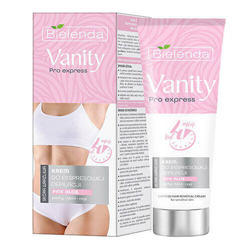 Bielenda Vanity Pro Express Cream for Express Depilation Bikini Armpits Legs with Pink Aloe Sensitive Skin 75ml