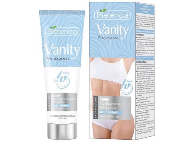 Bielenda Vanity Pro Express Cream for Express Depilation Dry Skin Bikini Armpits Legs with Blue Agava 75ml