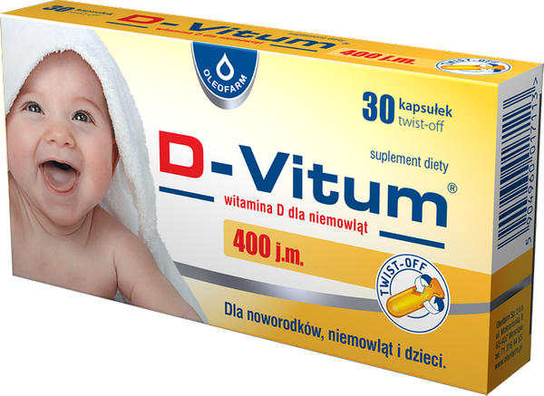 D-Vitum Vitamin D for Babies 400 IU 30 Twist-Off Capsules
