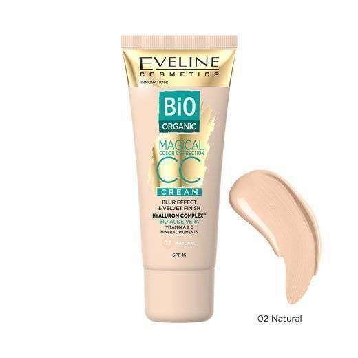 Eveline Bio Organic Magical CC Cream with Aloe Vera and Hyaluron Complex SPF 15 02 Natural 30ml
