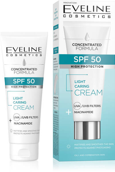 Eveline Concentrated Formula Light Care Cream with SPF50 High Protection for Oily and Combination Skin 30ml