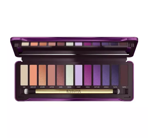 Eveline Eyeshadow Palette 12 Colors Mystic Galaxy Matte and Metalic Colors 12g