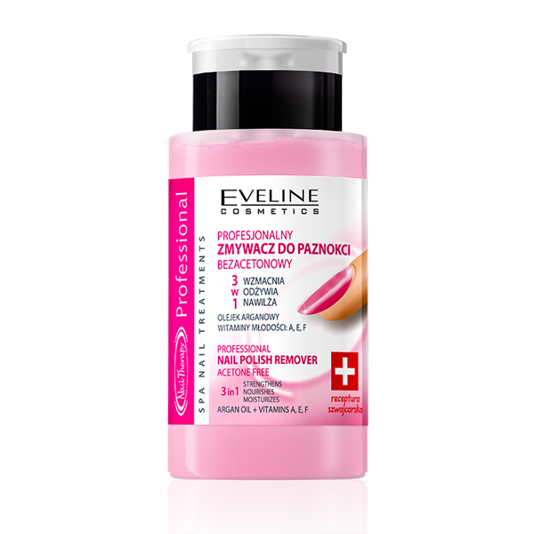 Eveline Professional Nail Polish Remover 3in1 Strengthens Nourishes 190ml