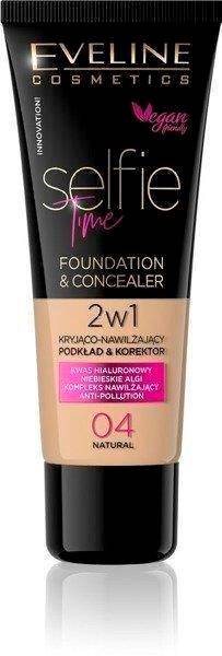 Eveline Selfie Time Covering Moisturizing Foundation Concealer 2in1 No. 04 Natural 30ml