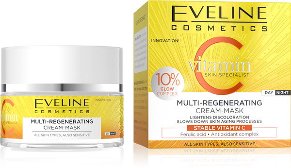 Eveline Skin Specialist Vitamin C Multiregenerating Cream Mask for All Skin Types Day and Night 50ml