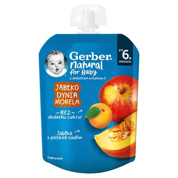 Gerber Apple Pumpkin Apricot for Babies after 6 Months of Life 80g