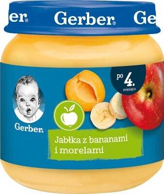Gerber Dessert Apples with Banana and Apricots for Babies after 4 Months of Life 125g