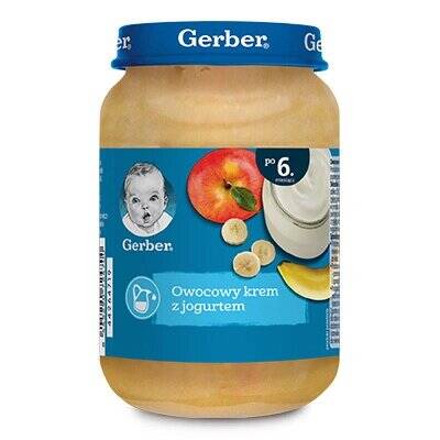 Gerber Fruit Cream with Yogurt for Babies after 6 Months of Life 190g