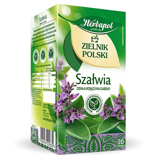 Herbapol Herbarium Polish Herbal Tea Sage for Throat Vocal Strings and Organism Immunity 24g