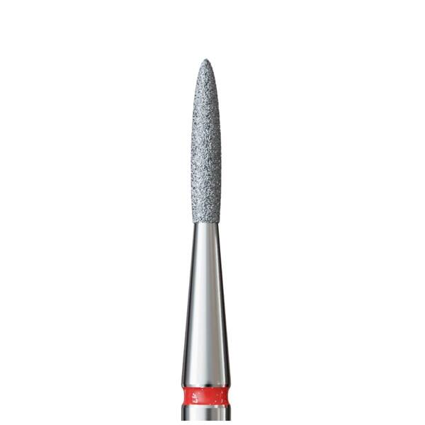 IQ Nails Diamond Nail Drill Bit Long Flame Shaped Fine 1.4mm Abrasive for Delicate Polish Use 243R.514.014 1 Piece